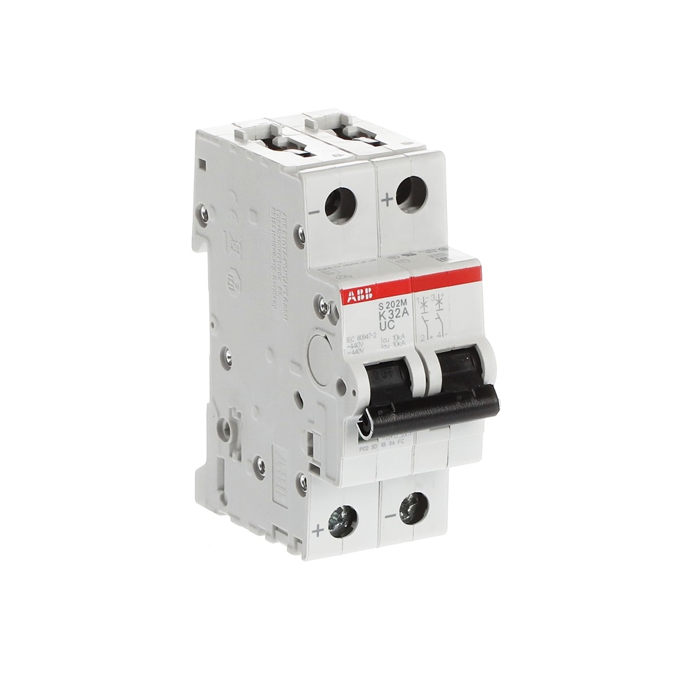 Interruttore automatico Miniature Circuit Breaker S200MUC 2P 32A K 10kA AC/DC uso industriale