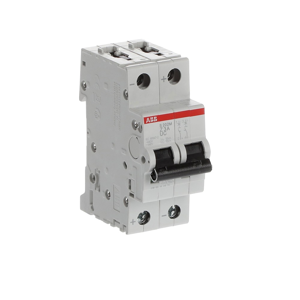 Interruttore magnetotermico S202MUC Z 3 2P 3A 10kA AC/DC uso industriale e civile