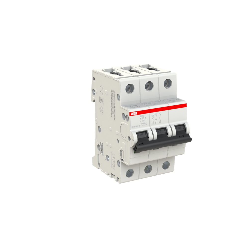 Interruttore Automatico Miniatura S200 3P 10A K 6kA per Impianti Elettrici