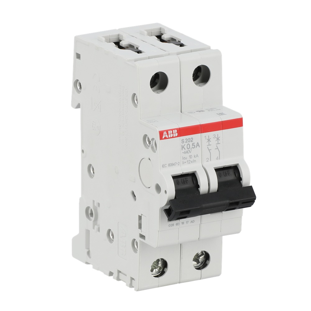 Miniature Circuit Breaker S200 2P 0,5A K 6kA protezione sovraccarico corto circuito uso residenziale industriale