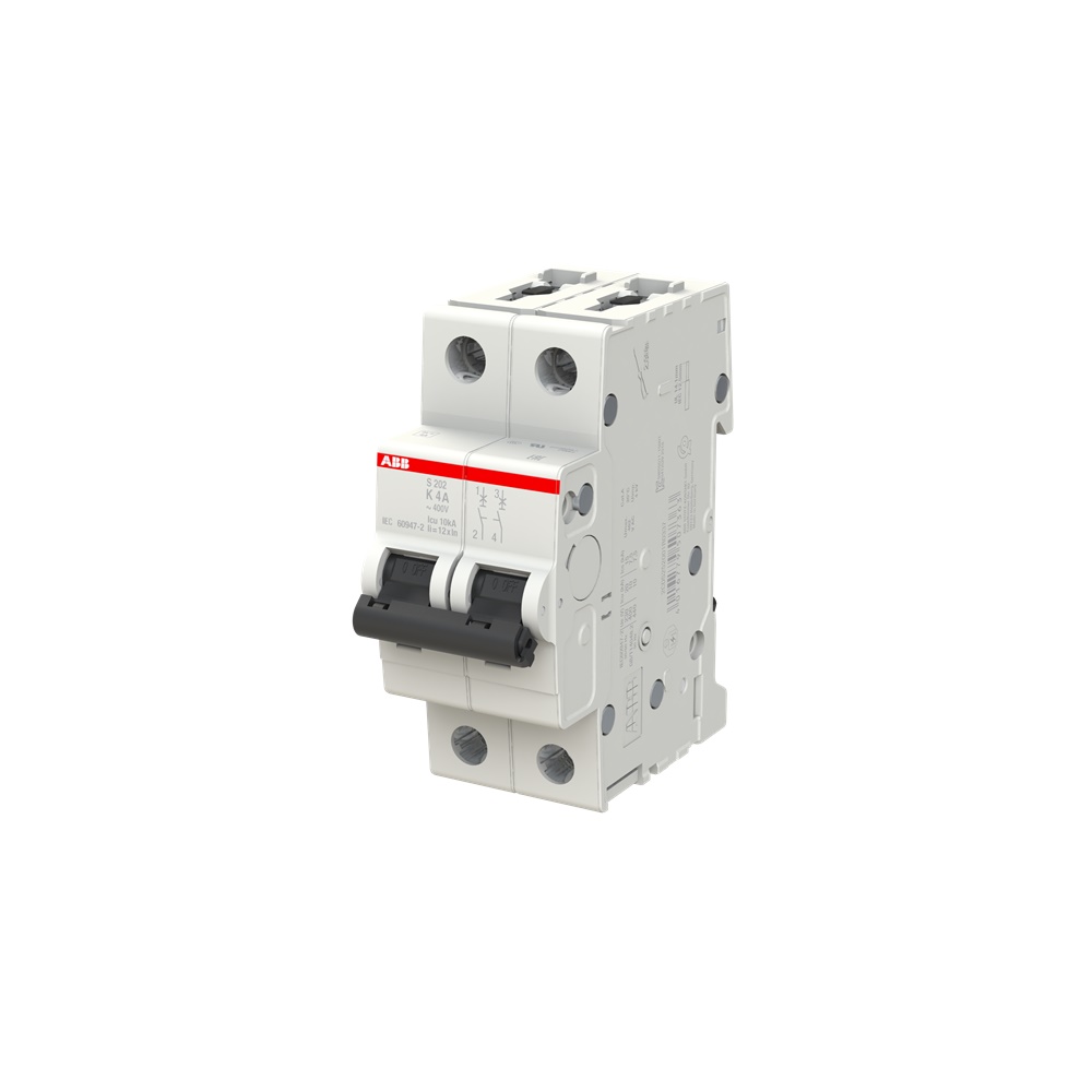 Interruttore Automatico Miniatura S200 2P 4A K 6kA Uso Residenziale Commerciale Industriale