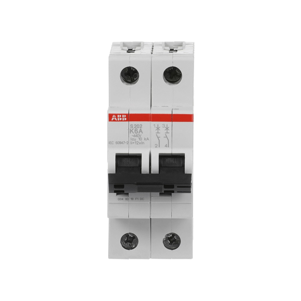 Interruttore Automatico Miniatura S200 2P 6A K 6kA Applicazioni Residenziali e Industriali