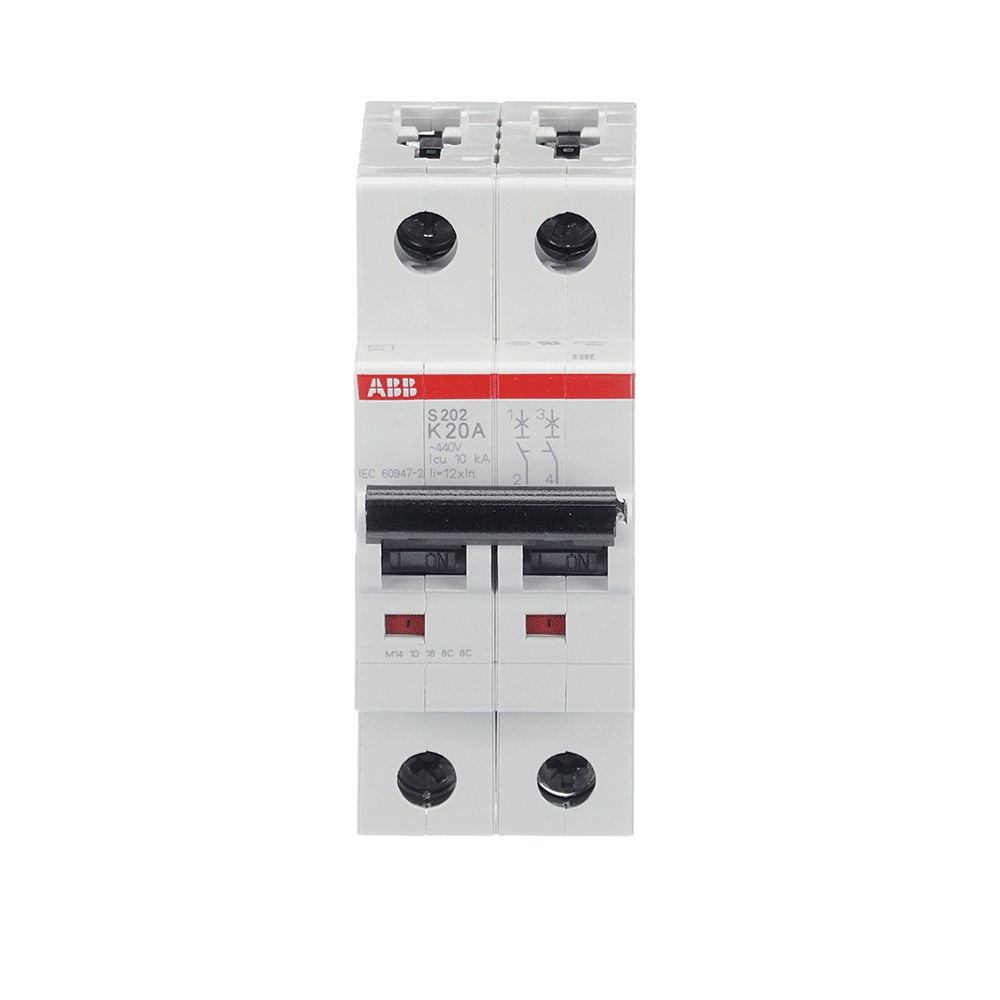 Interruttore Automatico Miniatura S200 2P 20A K 6kA per Uso Residenziale e Industriale