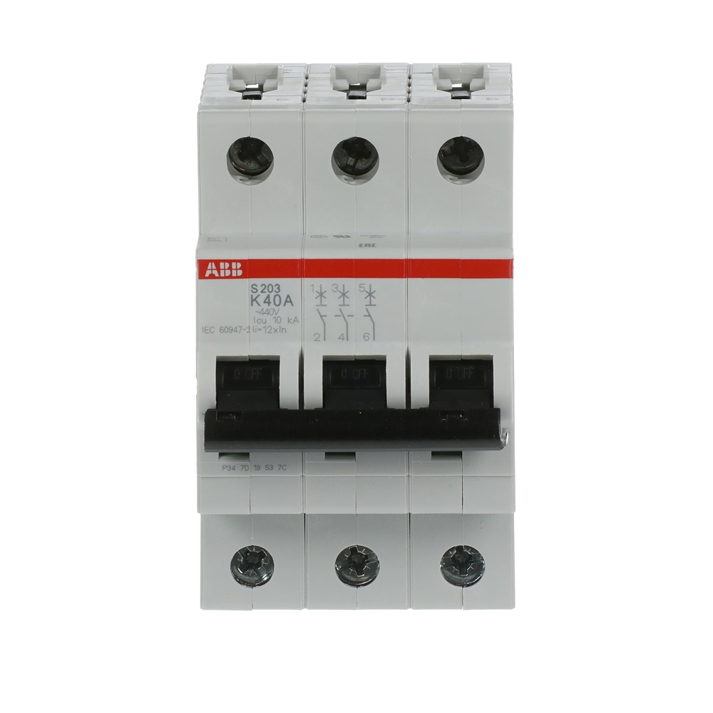 Interruttore Automatico Miniature Circuit Breaker S200 3P 40A K 6kA uso residenziale e industriale