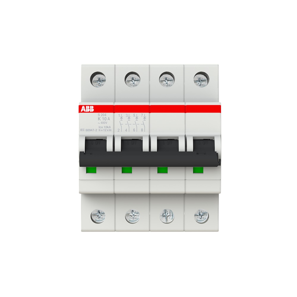 Interruttore Automatico Miniature Circuit Breaker S200 4P 10A K 6kA AC uso residenziale industriale