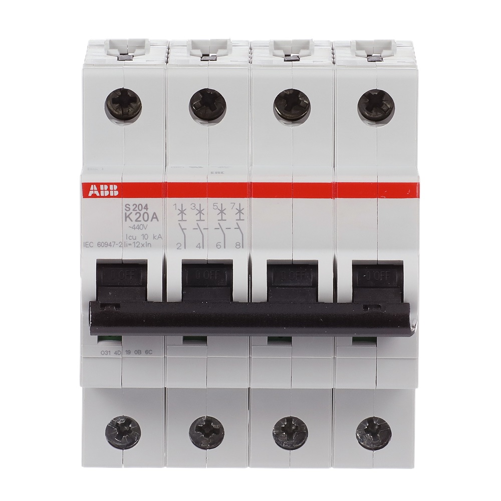 Interruttore Automatico Miniatura S200 4P 20A K 6kA Uso Residenziale Commerciale Industriale