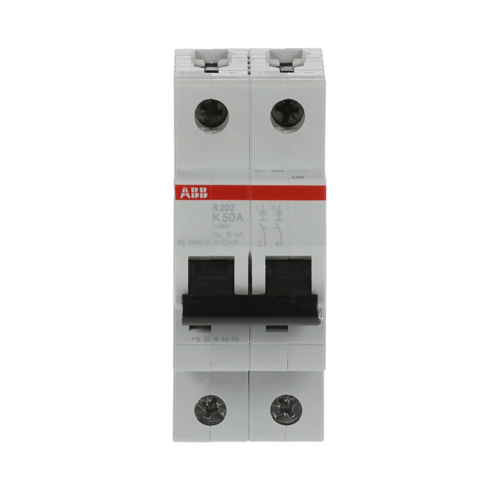 Interruttore Automatico Miniatura S200 2P 50A K 6kA per Uso Residenziale e Industriale