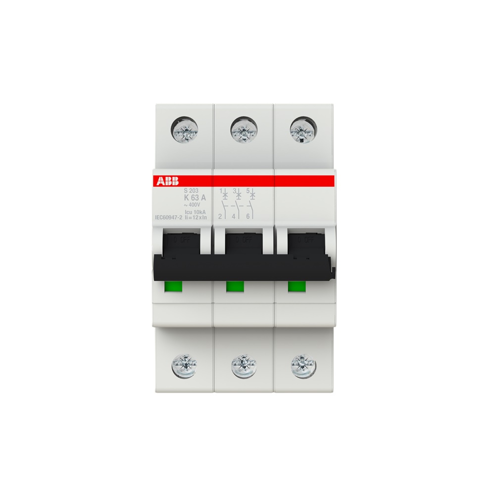 Interruttore Automatico Miniature Circuit Breaker S200 3P 63A K 6kA Uso Residenziale Industriale
