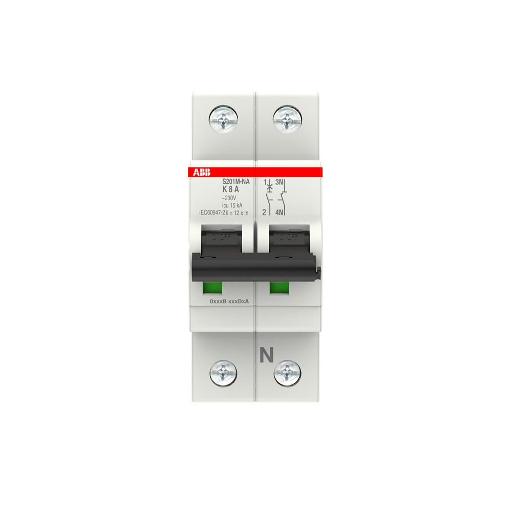 Interruttore Automatico Miniatura S200M 1P+N 8A K 10kA per Uso Residenziale e Industriale