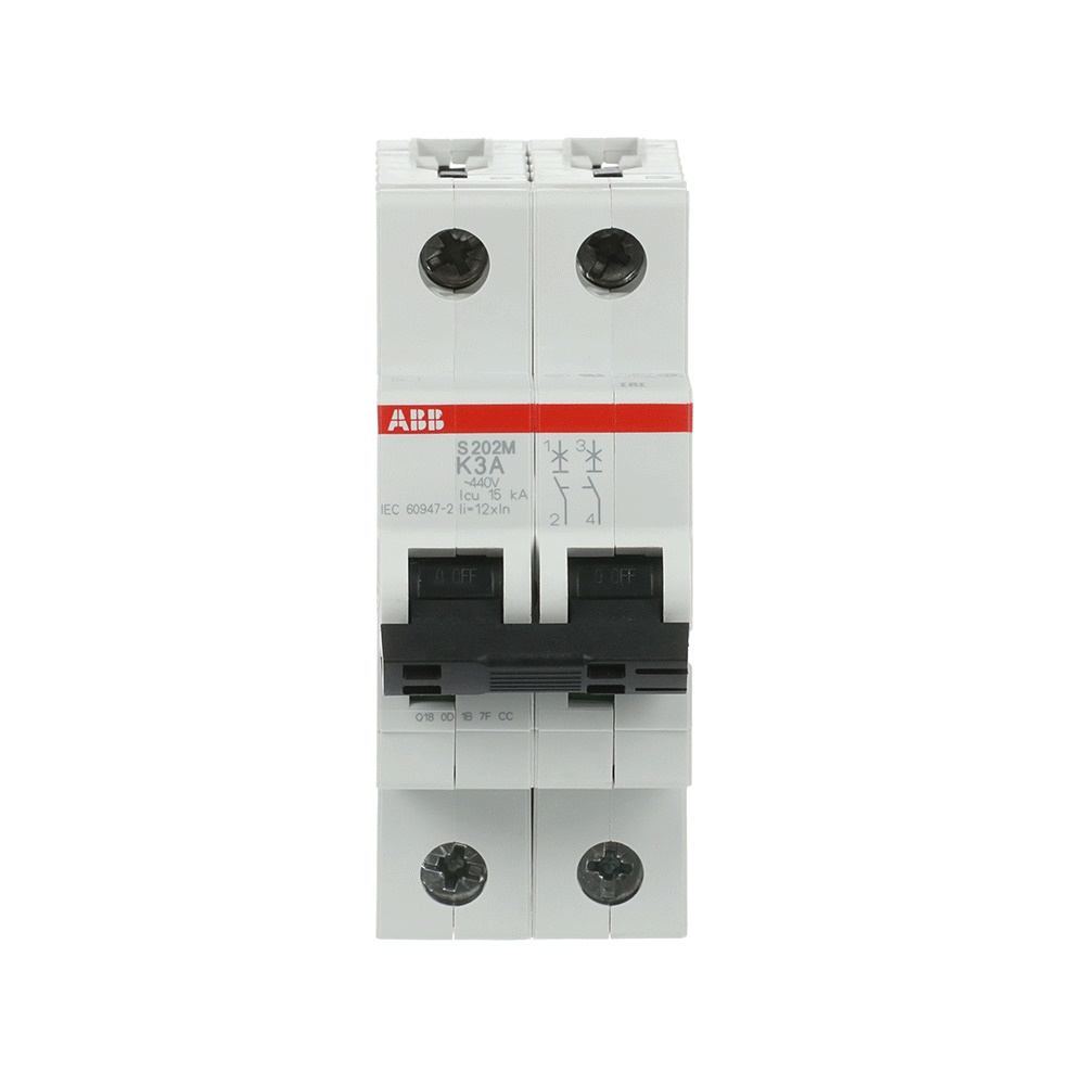 Interruttore Automatico Miniatura S200M 2P 3A K 10kA Uso Residenziale e Industriale