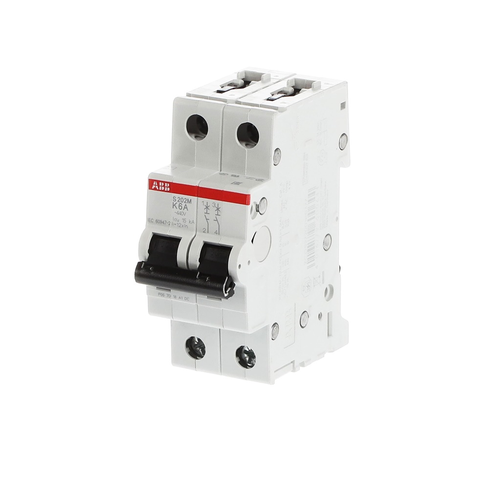 Interruttore Automatico Miniatura S200M 2P 6A K 10kA Uso Residenziale e Industriale