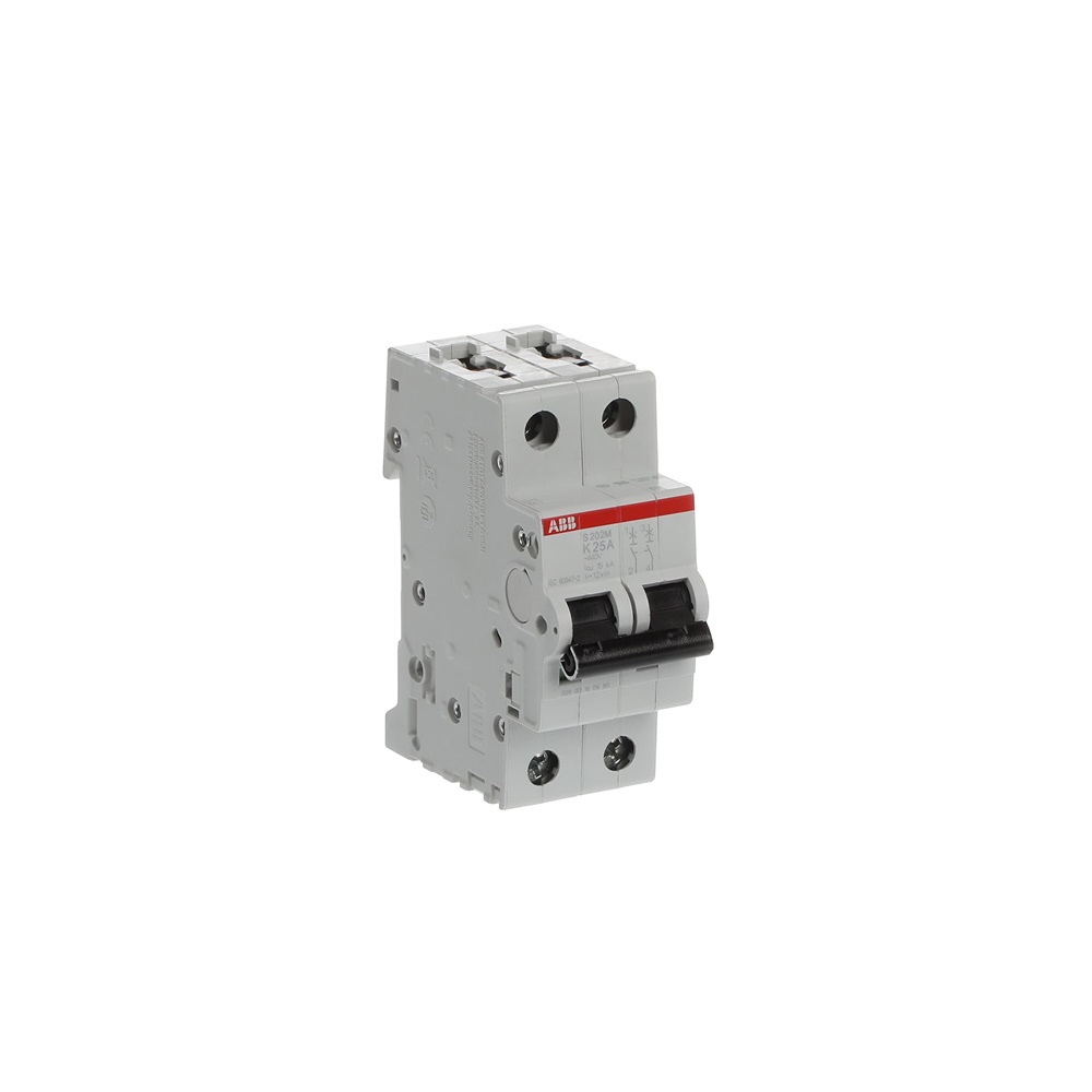 Interruttore automatico miniatura S200M 2 poli 25A curva K 10kA AC uso residenziale e industriale