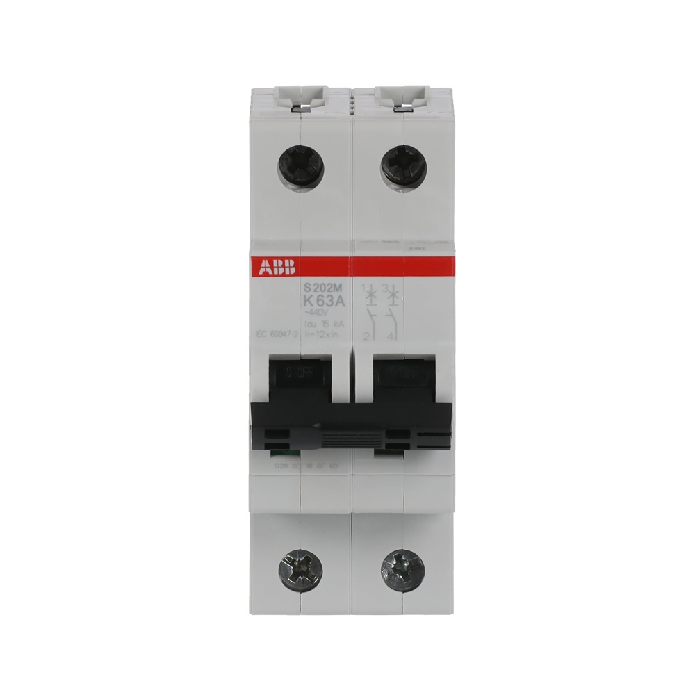 Interruttore automatico magnetotermico S200M 2 poli 63A caratteristica K 10kA uso residenziale e industriale