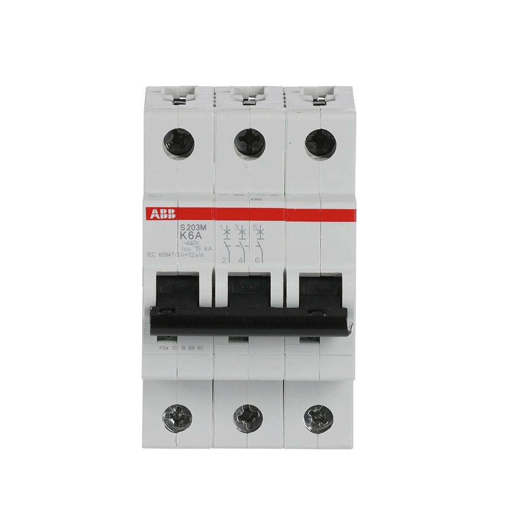 Interruttore Automatico Miniatura S200M 3P 6A K 10kA Uso Residenziale Commerciale Industriale