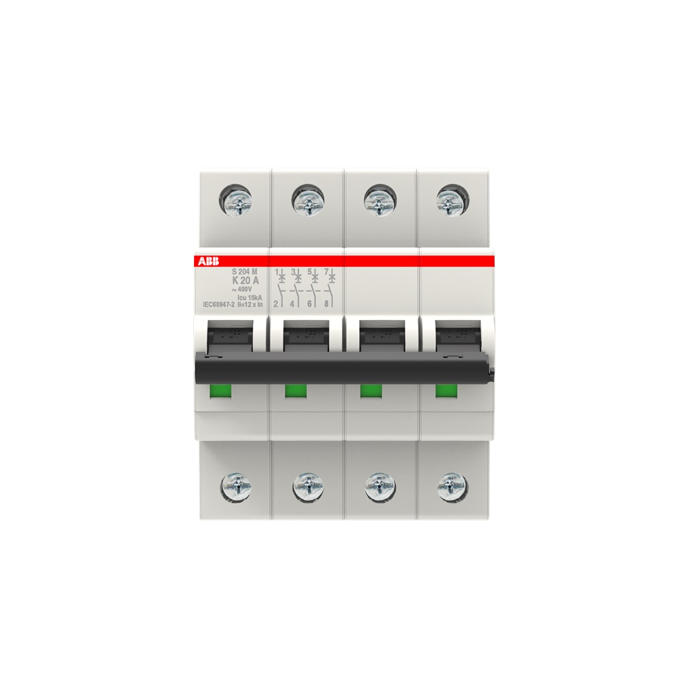 Interruttore Automatico Miniatura S200M 4P 20A K 10kA Uso Residenziale Industriale