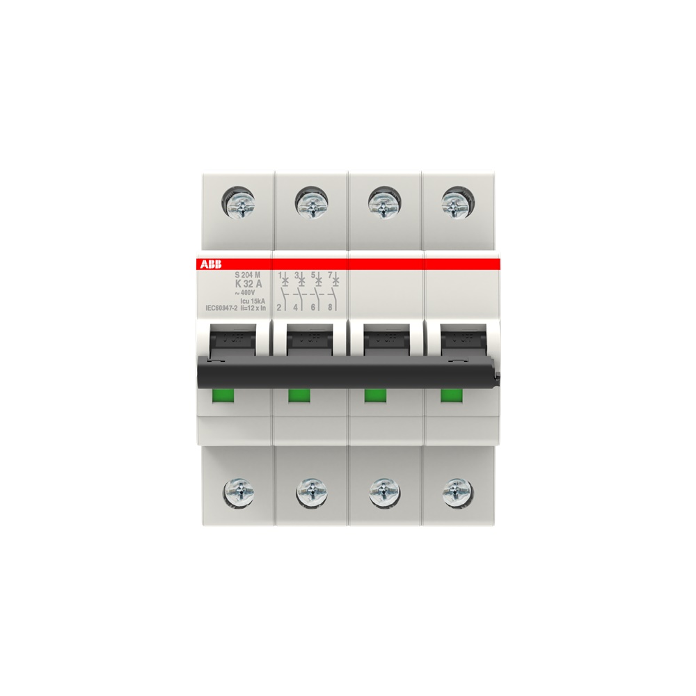 Interruttore Automatico Miniature Circuit Breaker S200M 4P 32A K 10kA AC per uso residenziale e industriale
