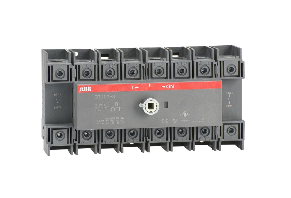SEZIONATORE 8 POLI 100A DIN RAIL BASE MOUNTED FRONT OPERATED