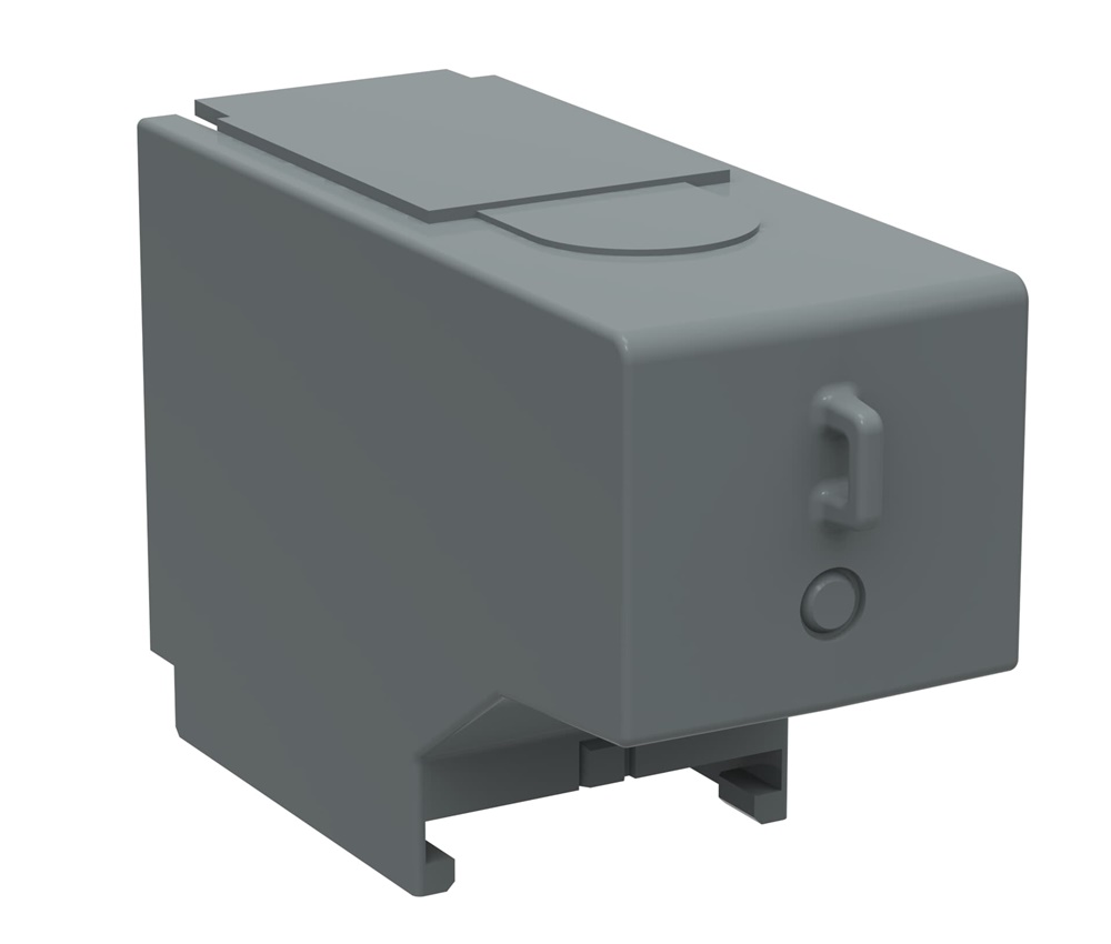 Calotta grigia bassa protezione terminale snap-on per componenti elettrici OSS160GG1S/4, plastica resistente, uso industriale
