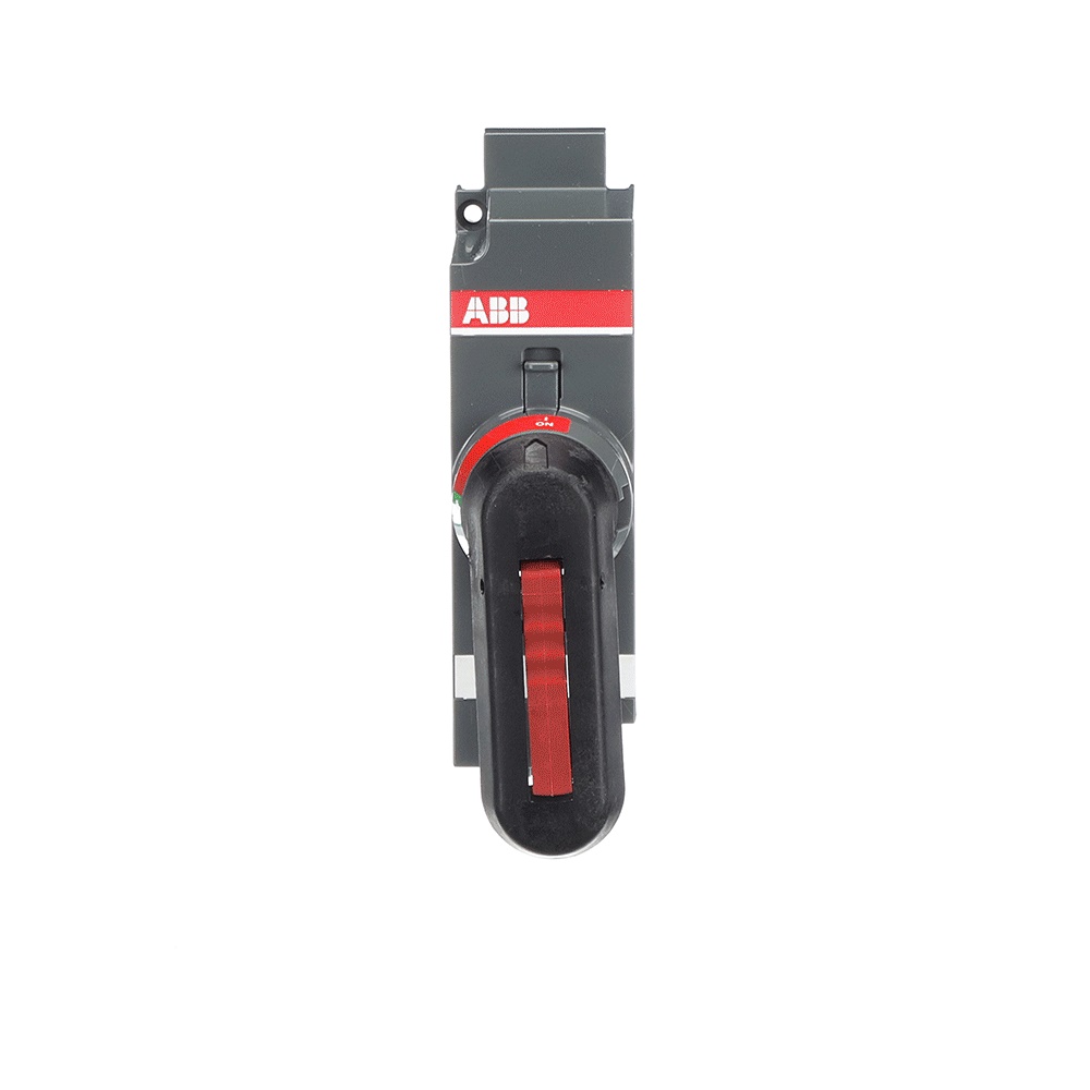 Maniglia diretta nera OSV200BK per montaggio frontale serie OS32G e OS200B/J, bloccabile con tre lucchetti, inclusi albero e copertura meccanismo