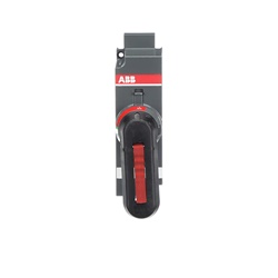 Maniglia diretta nera OSV200BK per montaggio frontale serie OS32G e OS200B/J, bloccabile con tre lucchetti, inclusi albero e copertura meccanismo
