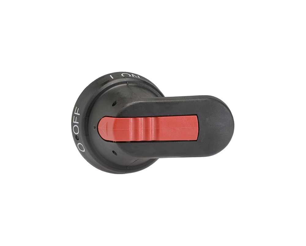 Maniglia nera OHB65J6 per blocco porta, resistente IP65, fissaggio a vite posteriore, adatta per interruttori su base e guida DIN, diametro albero 6 mm, uso elettrico industriale
