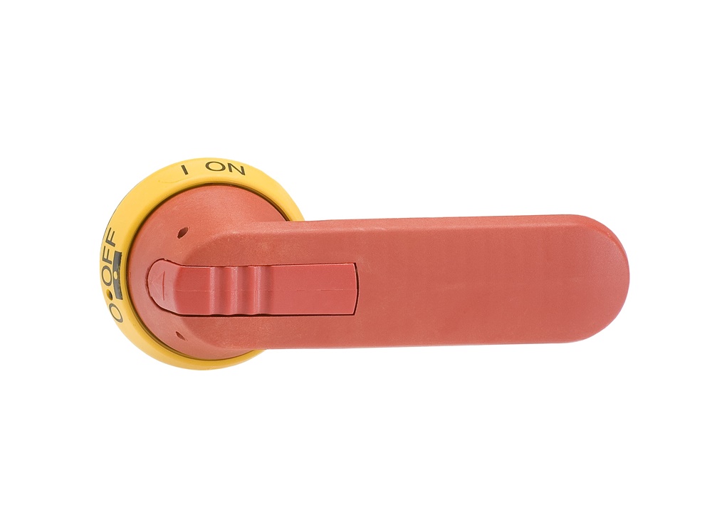 Maniglia OHY125J12 rosso/giallo per blocco sicurezza, uso elettrico industriale ergonomica resistente