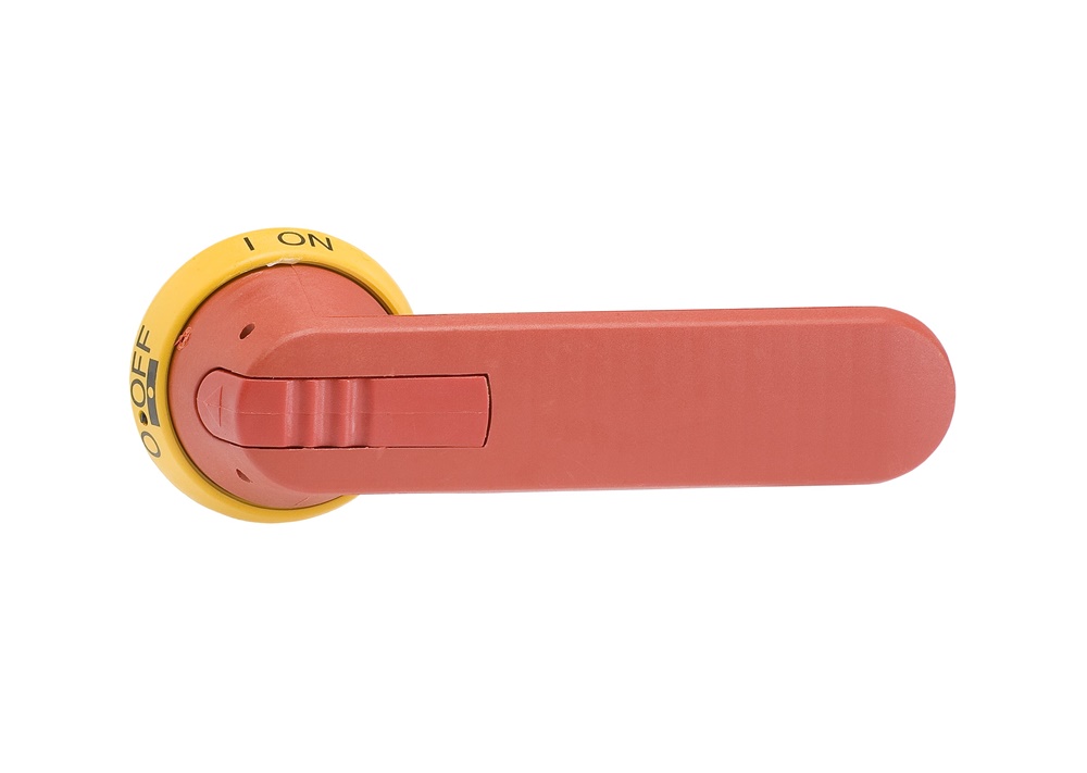 Maniglia elettrica OHY145J12 rosso/arancione con blocco integrato per impianti elettrici