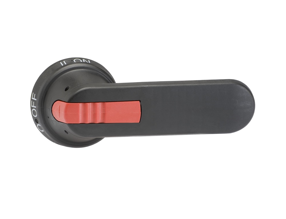 Maniglia nera elettrica OHB175J12E011 con blocco a 3 lucchetti, fissaggio posteriore, isolamento doppio, uso industriale e professionale