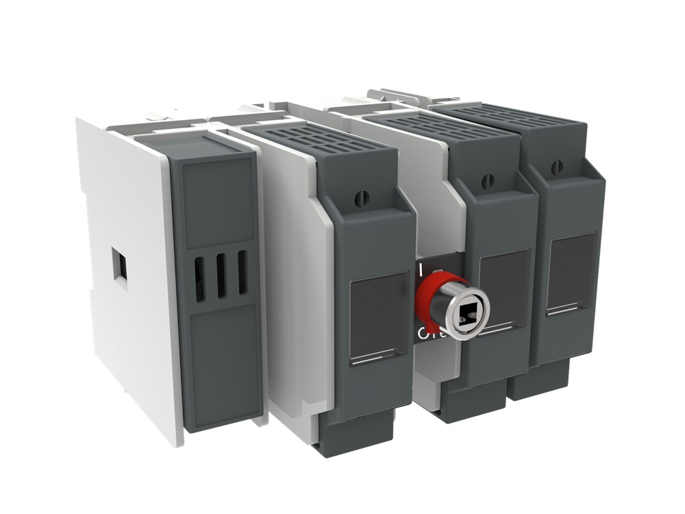 Switch fusibile 40A 4 poli DIN 000 con polo quarto non fusibile frontale ELEO 318 9