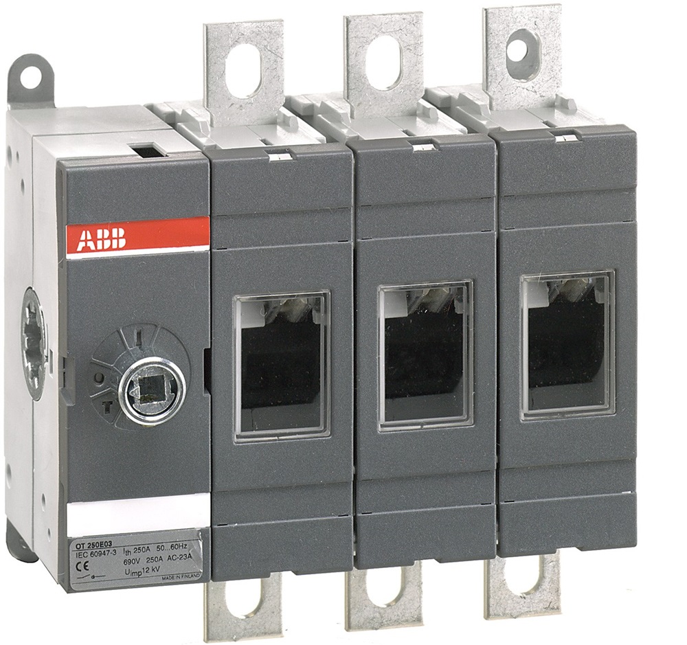 Interruttore di manovra-sezionatori OT 160…4000 A OT400E03 400A (AC21 <= 690 V) - 400A (AC23 <= 690 V)