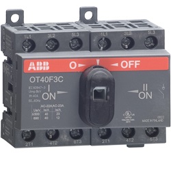 Sezionatori commutatori OT_C 16…125 A OT16F3C 16A (AC21 <= 400 V) - 16A (AC23 <= 400 V)
