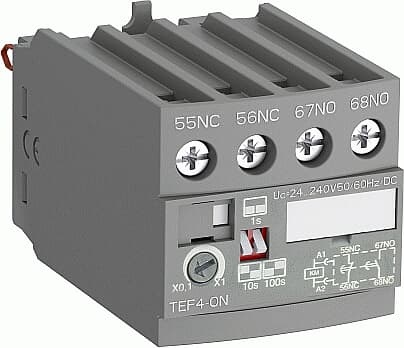 Timer elettronico TEF4-ON frontale con ritardo temporizzato 24-240V per contattori e relè