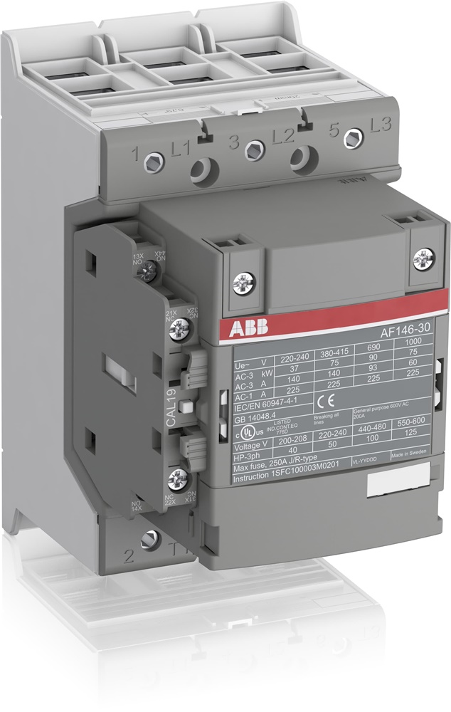 Contattore trifase 3 poli 146A 100-250V controllo motori fino 75kW automazione industriale