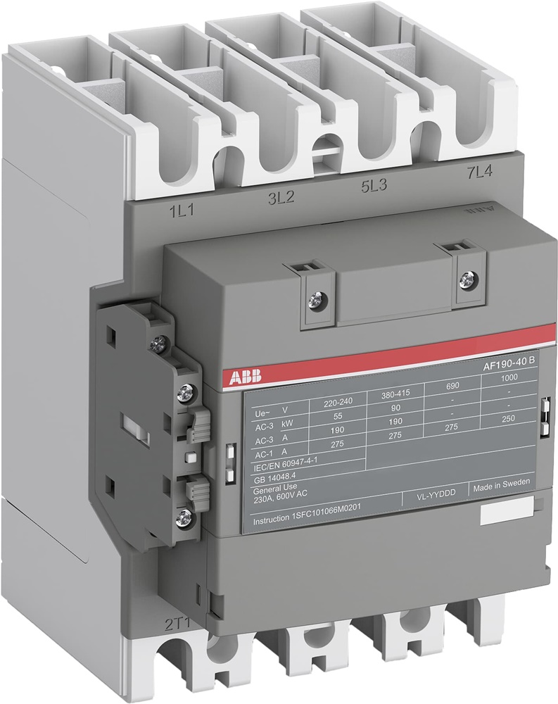 Contattore elettrico 4 poli 275A 100-250V per controllo motori e circuiti industriali
