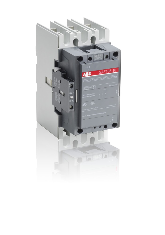 Contattore 3 poli GAF185-10-11 100-250V AC/DC per applicazioni DC-1 fino 1000VDC