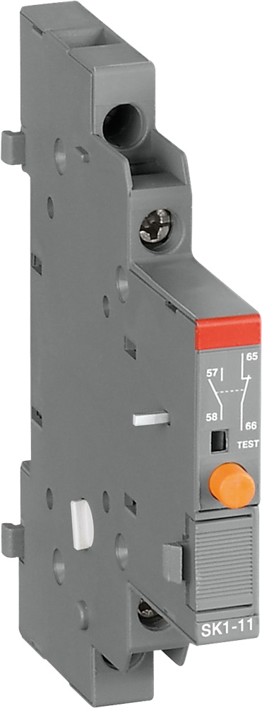Contatto segnalazione SK1-11 1NA+1NC per interruttore motore manuale con pulsante arancione reset manuale