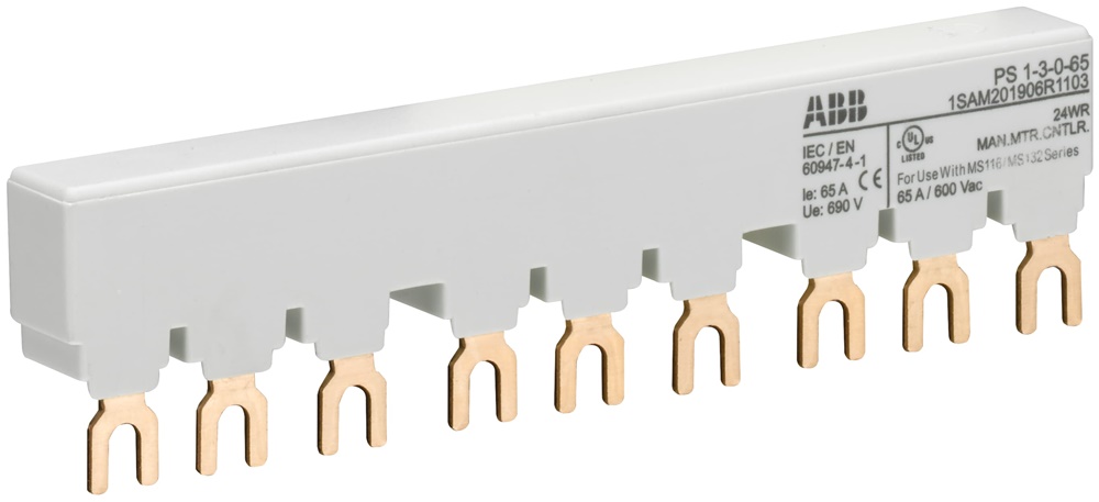 Barra collettrice trifase PS1-3-0-65A per avviatori motore MS116 MS132 impianti elettrici industriali