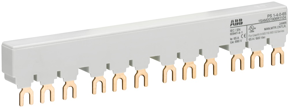 Barre collettrici trifase 3 poli 65A per 4 interruttori motore MS116 MS132