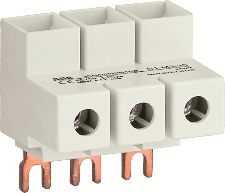 Blocco alimentazione trifase 35mm² per interruttori motore MS116 MS132 100A tipo E