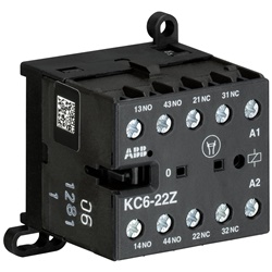 Mini Contattore Ausiliario KC6-22Z-01 24V DC 2NO 2NC Terminali a Vite per Edilizia e Industria