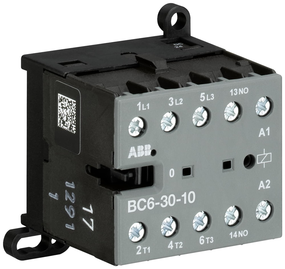 Mini Contactor BC6 24 V DC 3 NO 0 NC Terminali a Vite Controllo Carichi fino 4 kW