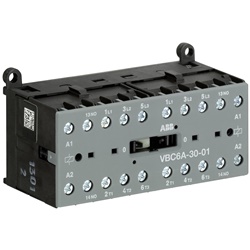 Mini Contattore Inversore VBC6A 24V DC 3 Poli 3NO 0NC per Motori Trifase fino 4 kW