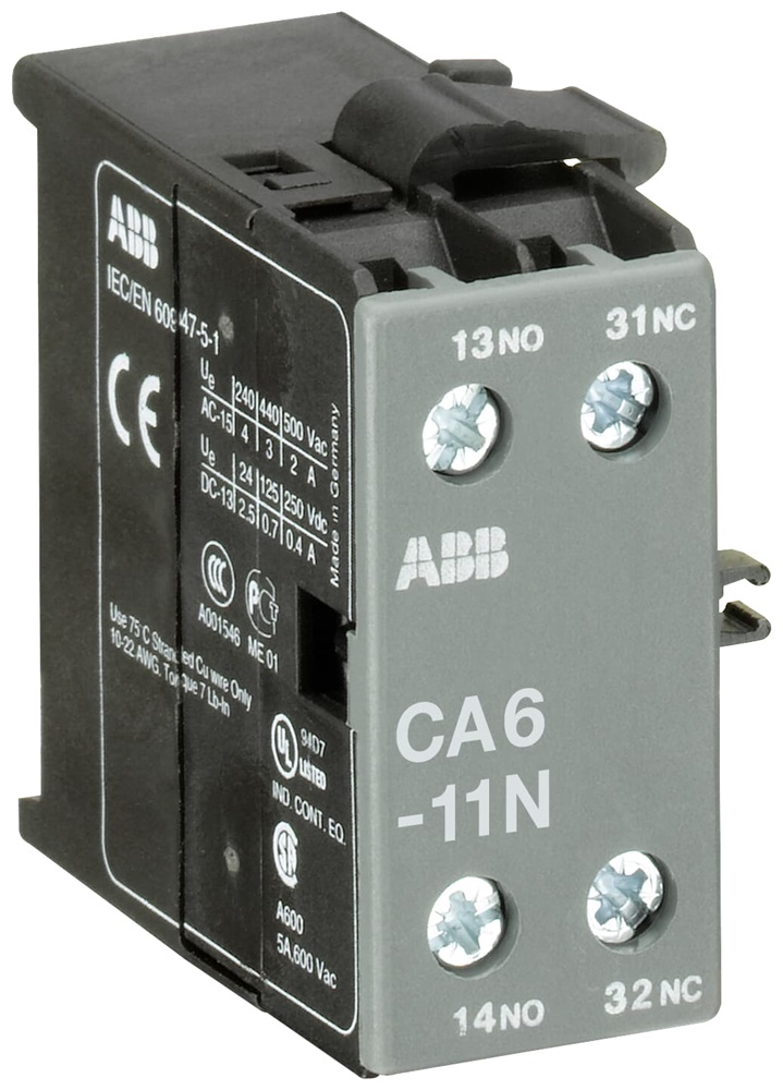 Contatto ausiliario laterale CA6-11N 1NA+1NC con morsetti a vite per automazione elettrica