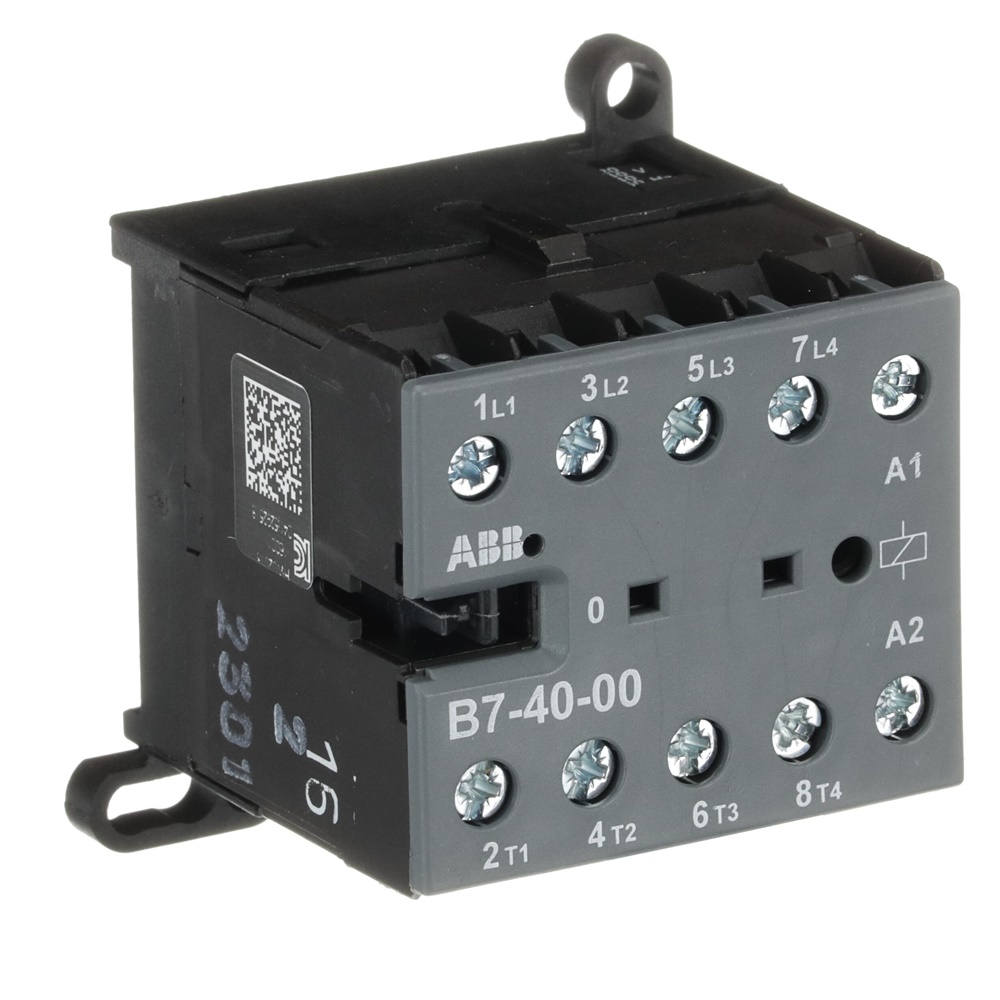 Mini Contactor B7 220-240V AC 4 NO 0 NC Terminali a Vite per Controllo Carichi fino a 5,5 kW