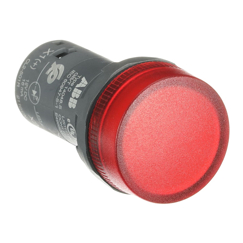 Lampada LED rossa 12V DC compatta segnalatore luminoso per pannelli controllo industriale e civile