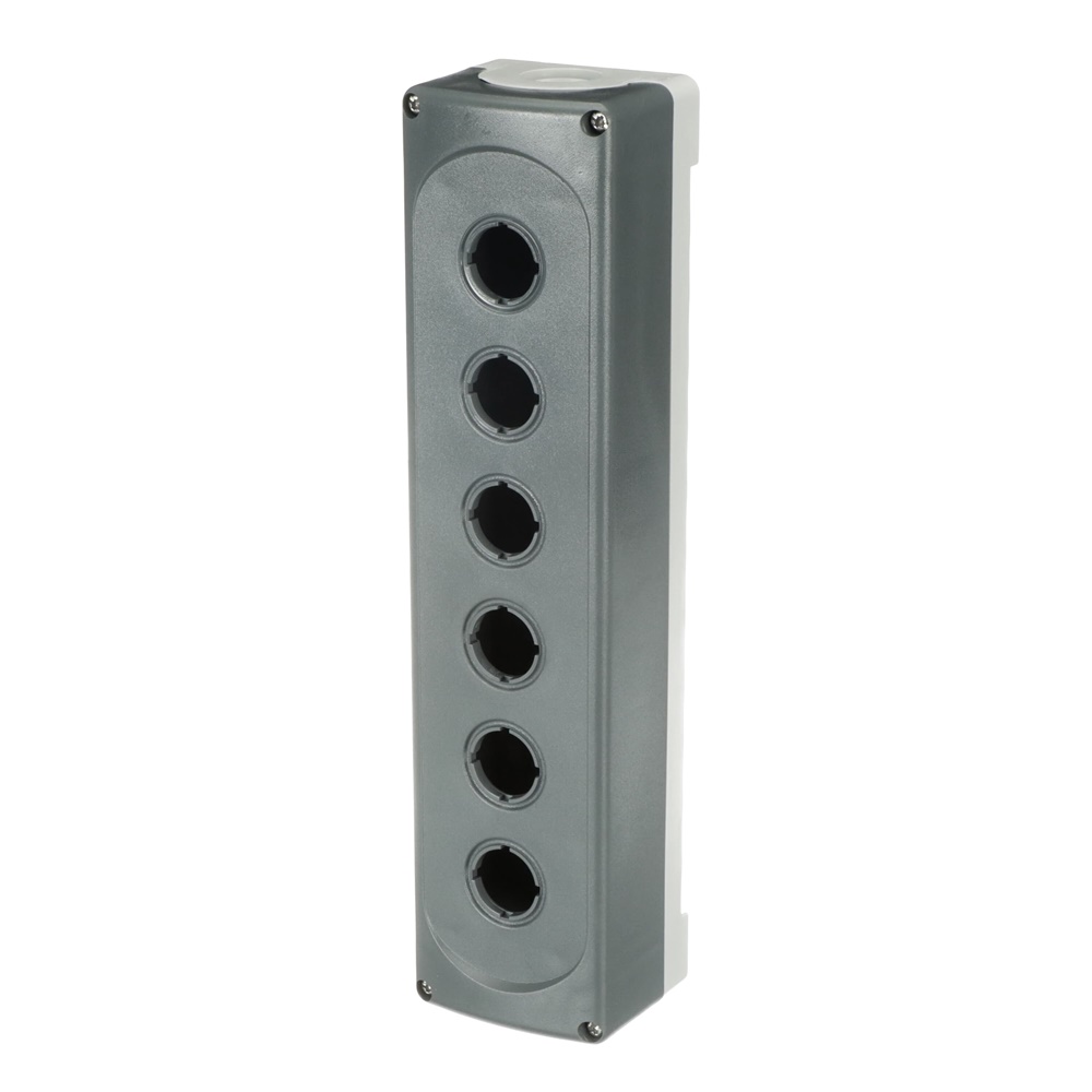 Custodia elettrica grigio scuro IP66 per componenti modulari e compatti, protezione industriale robusta
