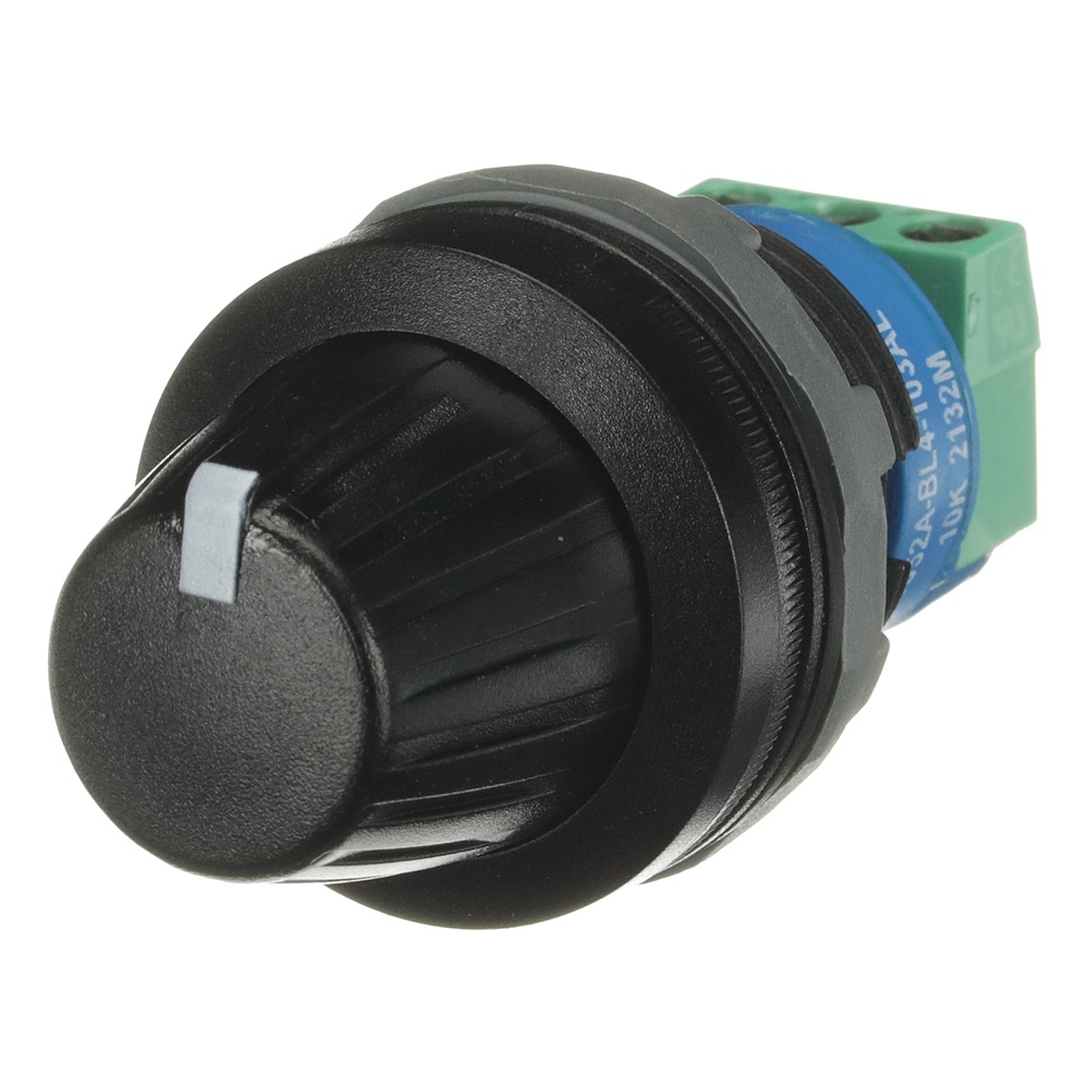 Potentiometro MT-110B nero plastica non illuminato alta affidabilità uso industriale