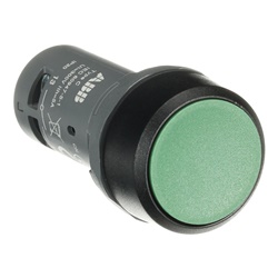 Pulsante compatto verde non illuminato 1NO 300V per installazioni industriali