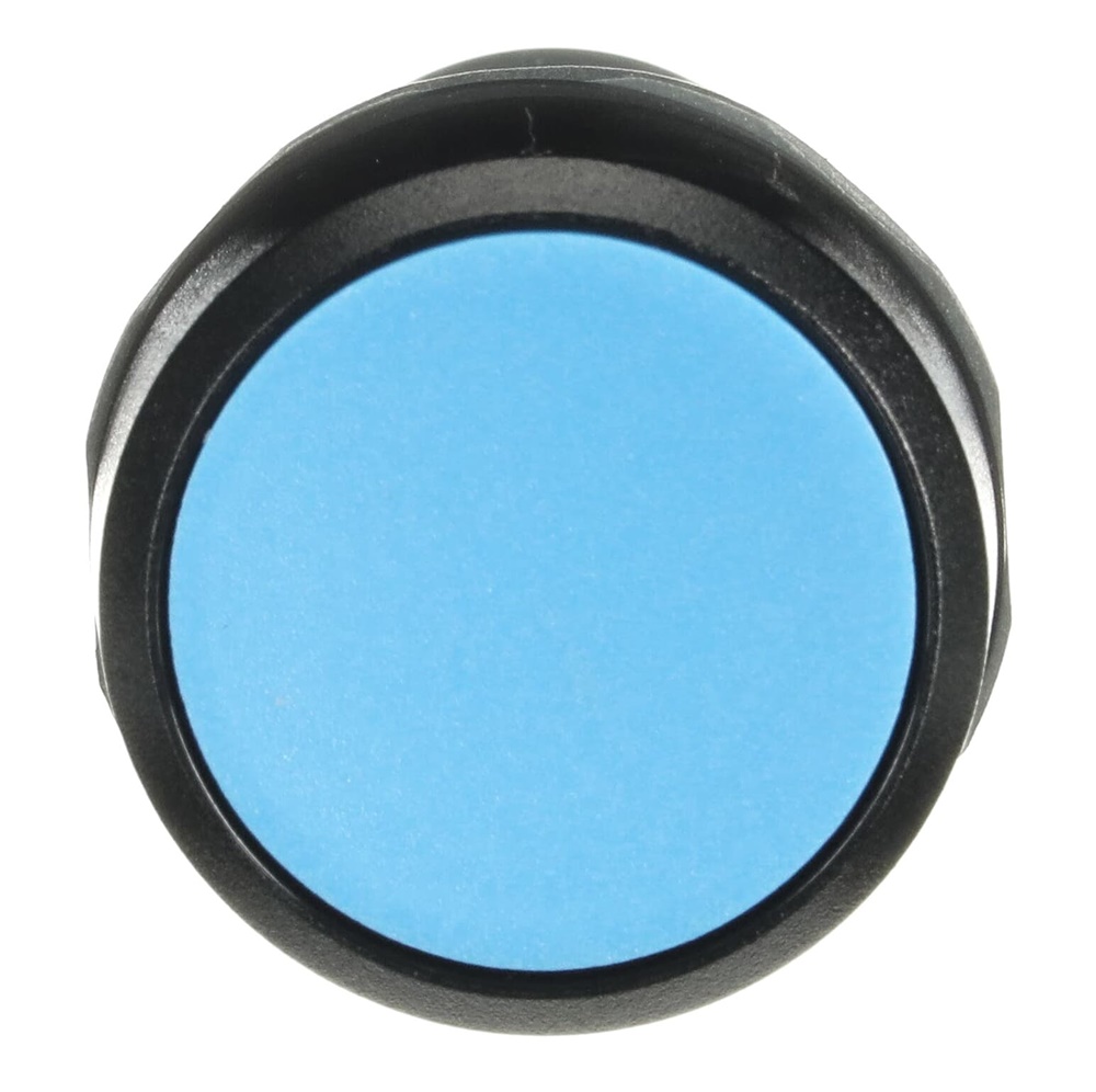 Pulsante compatto istantaneo blu non illuminato plastica nera 1NO 300V per installazioni elettriche