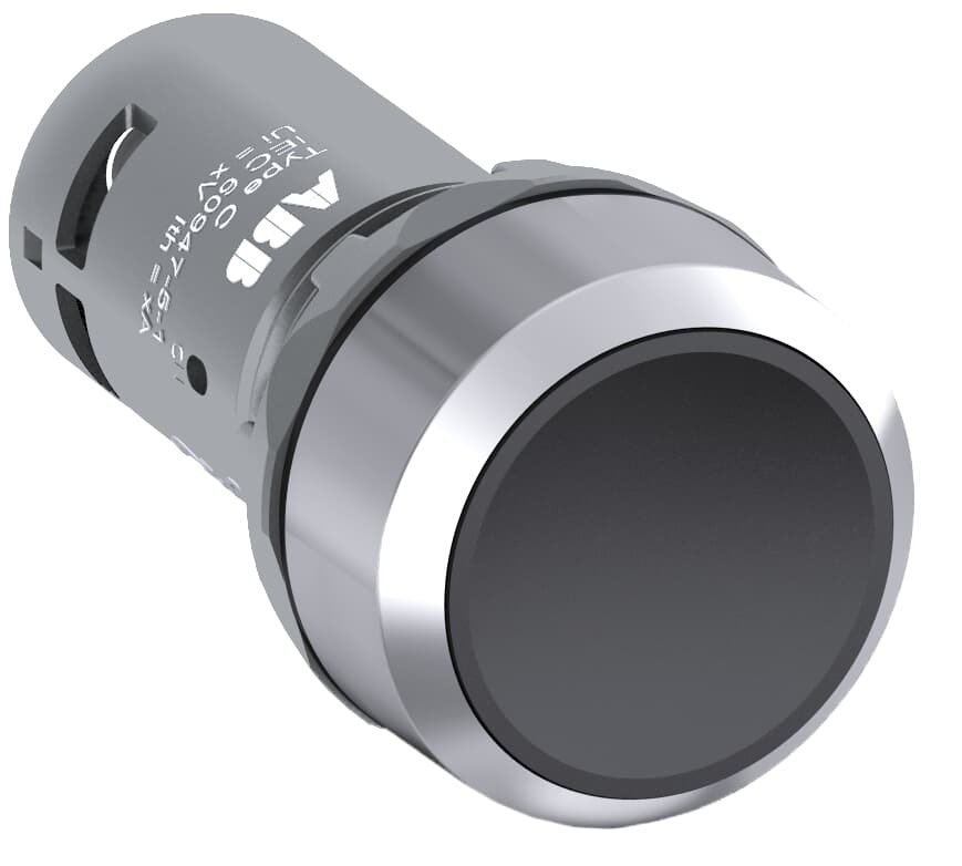 Pulsante compatto CP1-30B-11 nero metallo cromato 1NO+1NC 300V per installazioni industriali